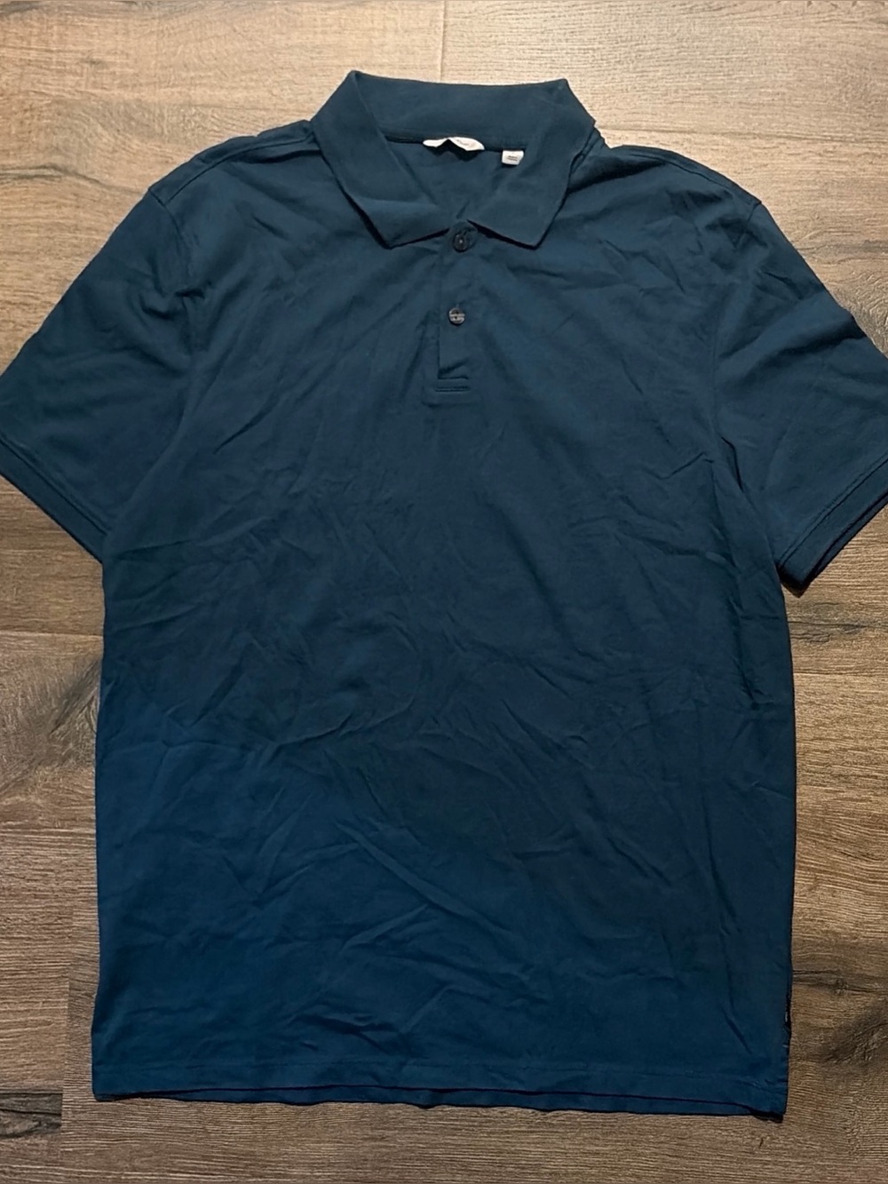 Calvin Klein Liquid Cotton Polo Shirt Teal Blue Medium
